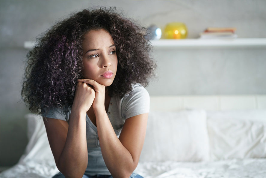 Young woman stressed from the pandemic